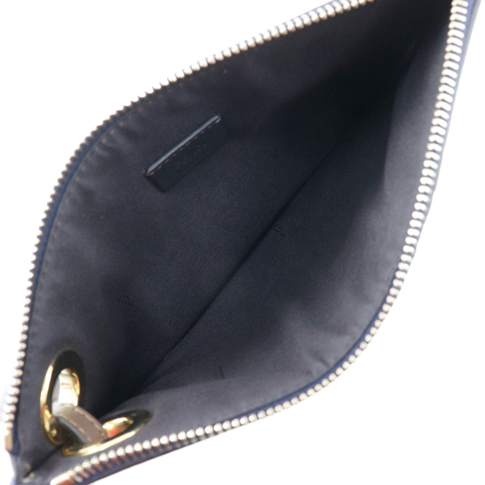 FENDI Clutch bag 8BS020 leather blue FILA collaboration Fendi Mania unisex(Unisex) Used Authentic