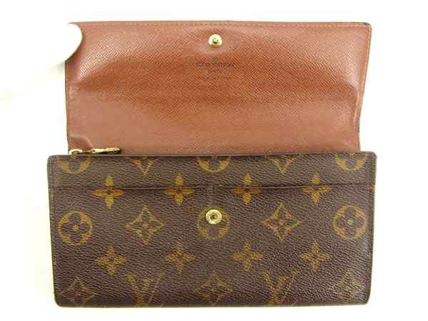 LOUIS VUITTON Long Wallet Purse M61725 Brown Pochette Porto Monécredi