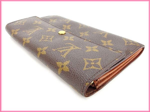 LOUIS VUITTON Long Wallet Purse M61725 Brown Pochette Porto Monécredi