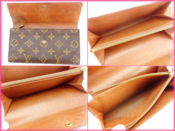 LOUIS VUITTON Long Wallet Purse M61725 Brown Pochette Porto Monécredi