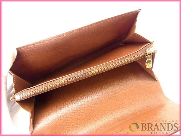 LOUIS VUITTON Long Wallet Purse M61725 Brown /Pochette Porte Monnaie Credit