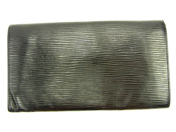 LOUIS VUITTON Long Wallet Purse M63592 black Pochette Porte Monnaie Credit Noir