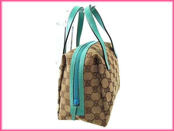 GUCCI Handbag 124542 GG canvas Beige x brown x green