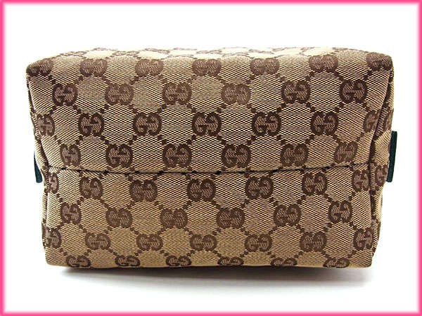 GUCCI Handbag 124542 GG canvas Beige x brown x green