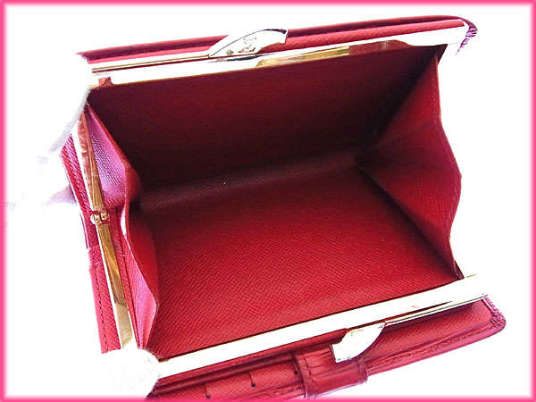 LOUIS VUITTON Bifold Wallet M63247 Red Portonevie Vienova