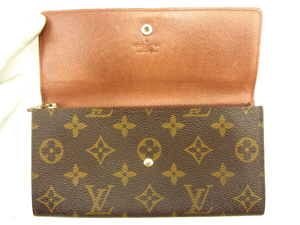 LOUIS VUITTON Long Wallet Purse M61724 Brown Pochette Porto Monécredi