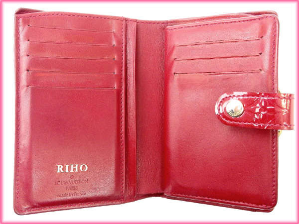 LOUIS VUITTON Bifold Wallet M91980 Enamel leather Red Portefeuille Vienova