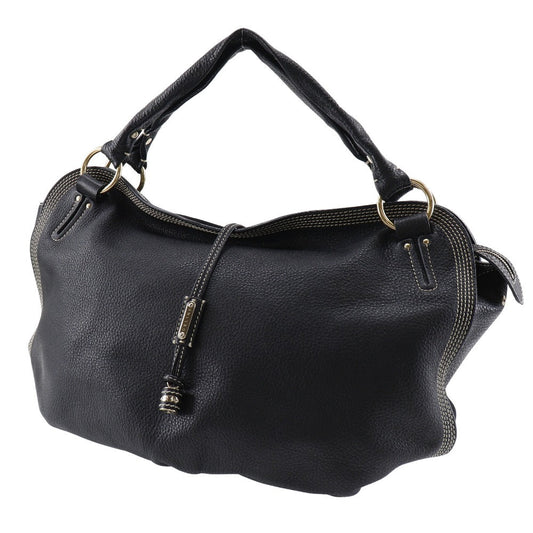 CELINE Tote Bag leather black Women Used Authentic