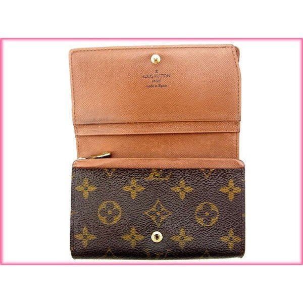 LOUIS VUITTON Bifold Wallet M61730 Brown Portonebi Tresol