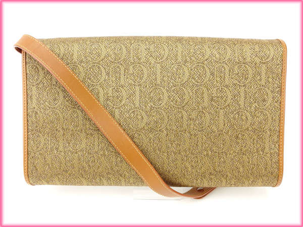 GUCCI Clutch bag leather light brown 2WAY