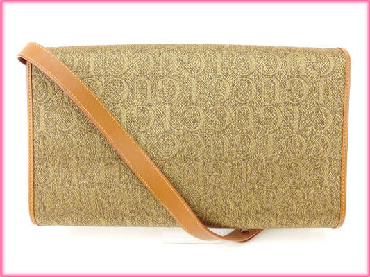 GUCCI Clutch bag leather light brown 2WAY