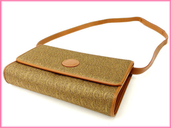 GUCCI Clutch bag leather light brown 2WAY