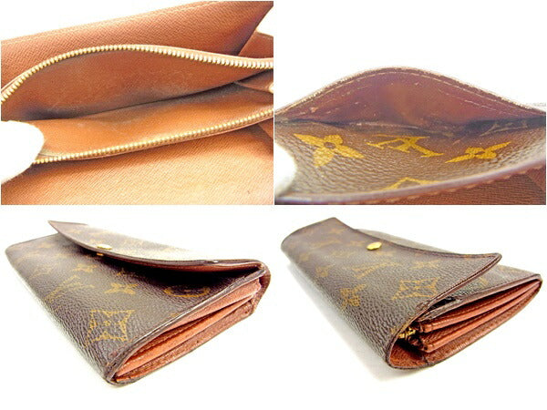 LOUIS VUITTON Long Wallet Purse M61725 Brown Pochette Porto Monécredi