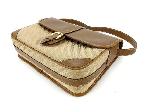 GUCCI Shoulder Bag Beige x brown x gold