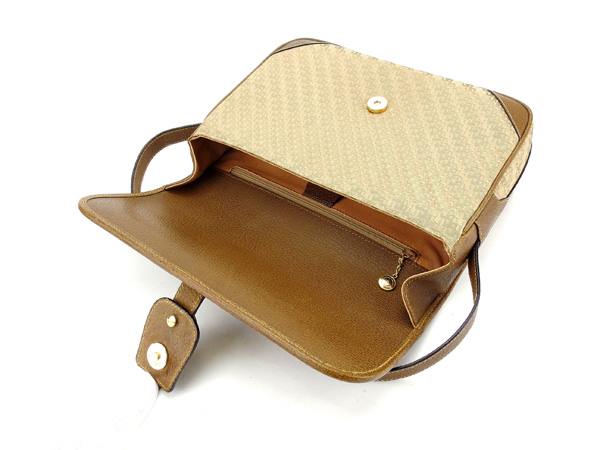 GUCCI Shoulder Bag Beige x brown x gold
