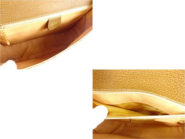 GUCCI Shoulder Bag Beige x brown x gold