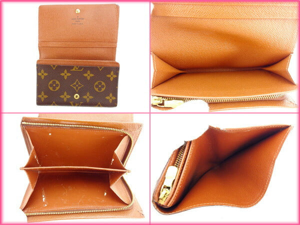 LOUIS VUITTON Long Wallet Purse M61730 PVCx leather Brown Portonebi Tresol