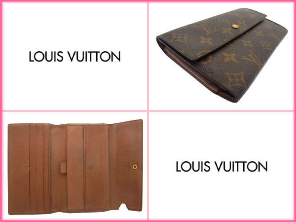 LOUIS VUITTON Tri-fold wallet M61217 Brown Porte Tresor International