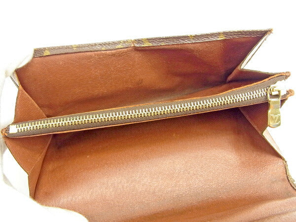 LOUIS VUITTON Long Wallet Purse M61724 PVCx leather Brown Former Pochette Porte Monnaie Credit