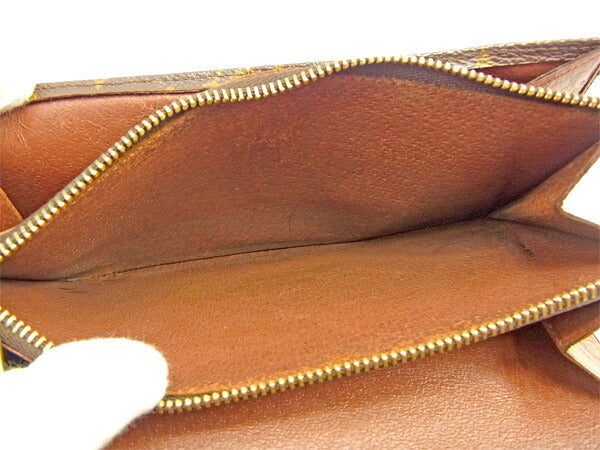 LOUIS VUITTON Long Wallet Purse M61724 PVCx leather Brown Former Pochette Porte Monnaie Credit
