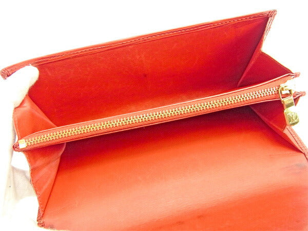 LOUIS VUITTON Long Wallet Purse M63577 Red Pochette Porto Monécredi