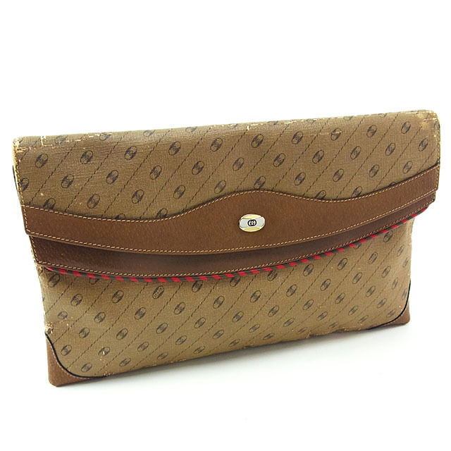 GUCCI business bag PVC canvas Beige x Brown type Old Gucci