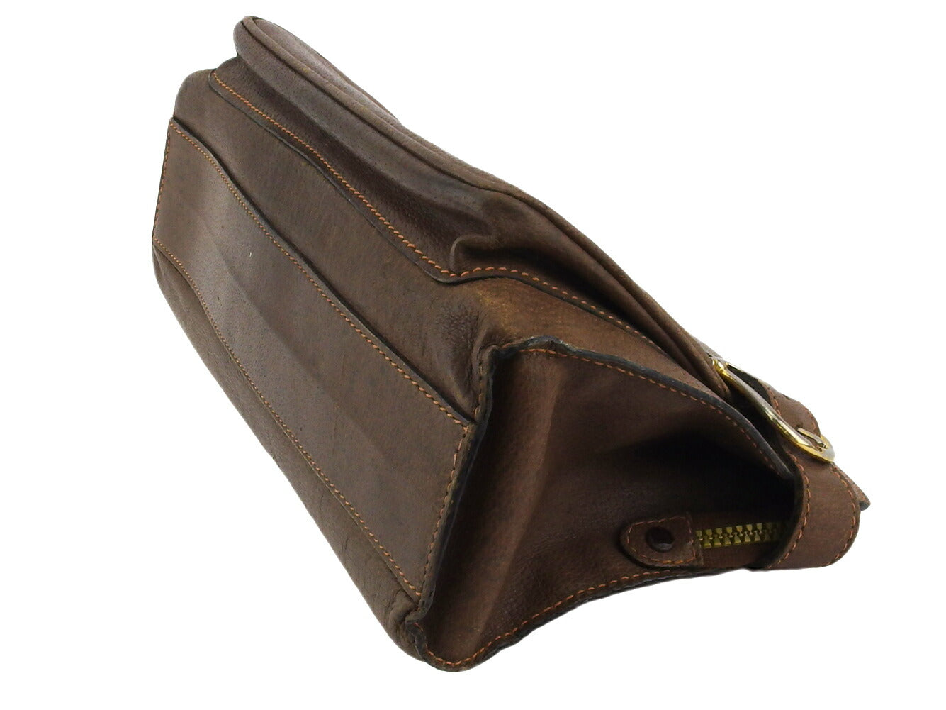 GUCCI Clutch bag Brown Silver Gold Old Gucci