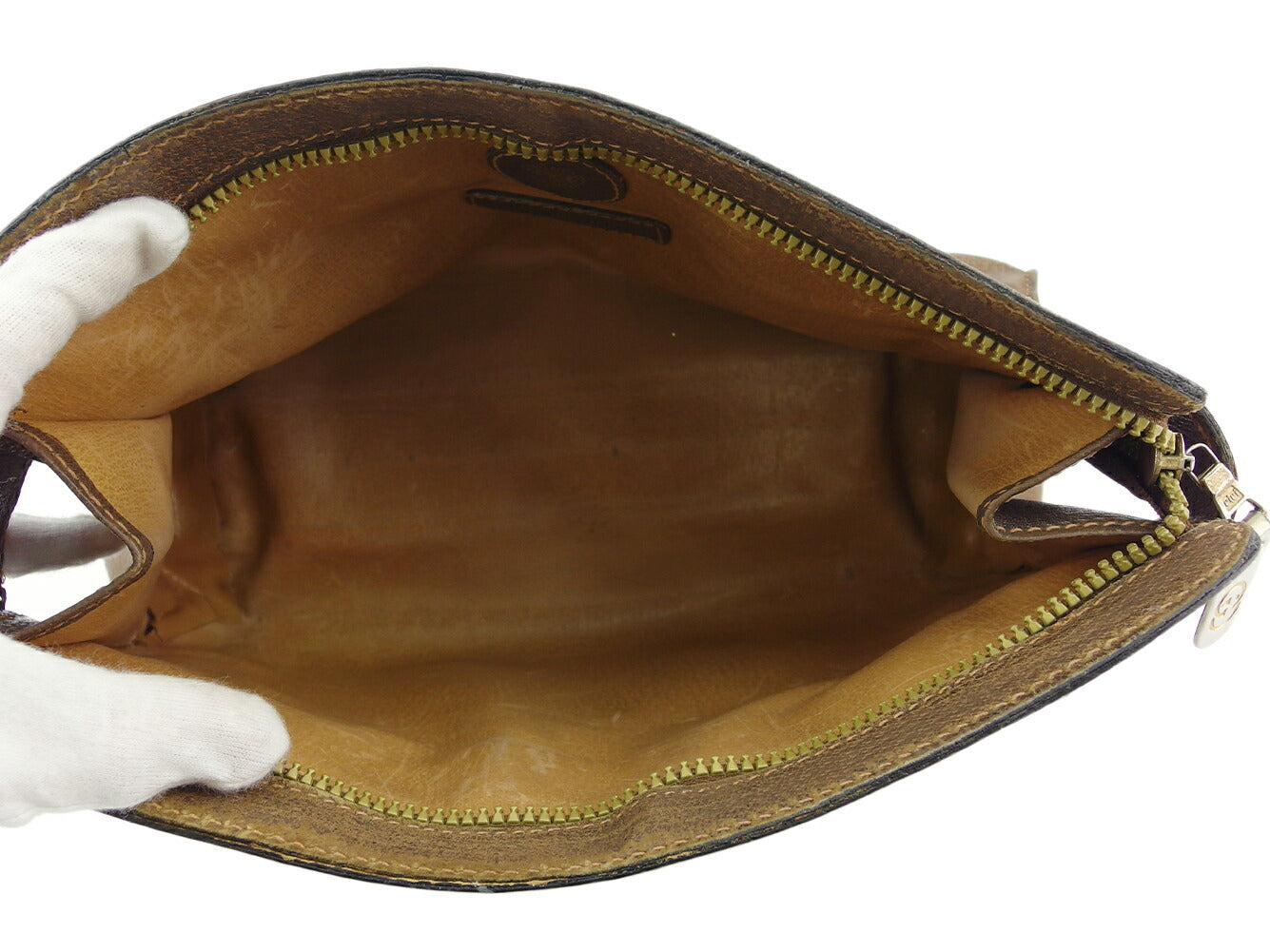GUCCI Clutch bag Brown Silver Gold Old Gucci