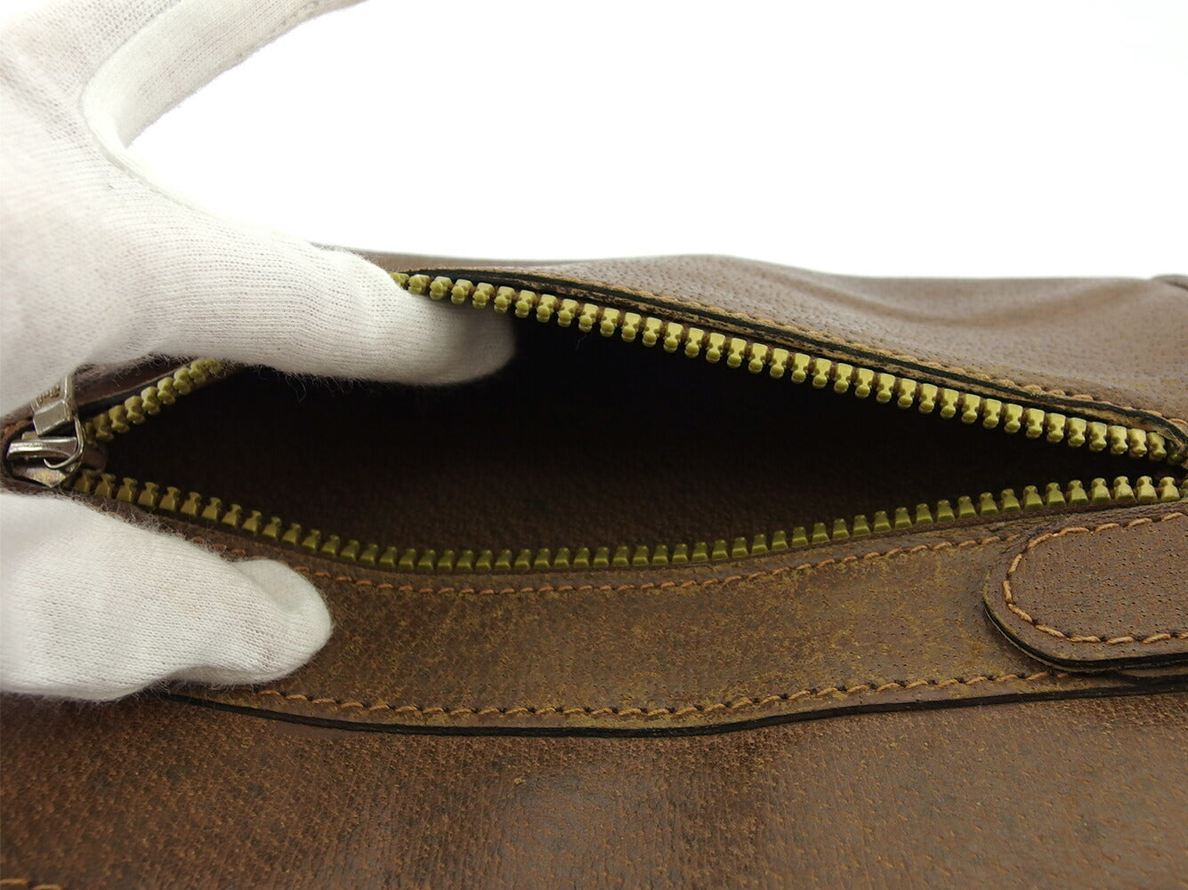 GUCCI Clutch bag Brown Silver Gold Old Gucci