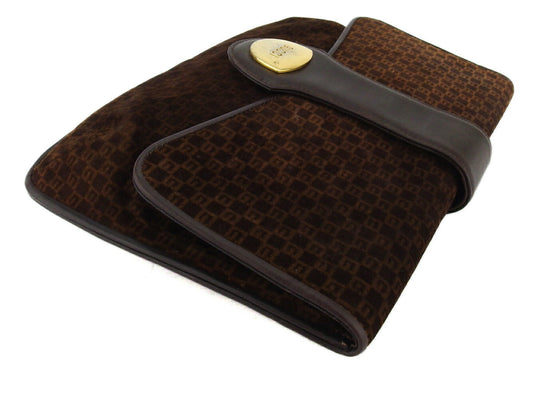 GUCCI Clutch bag Brown gold Old Gucci