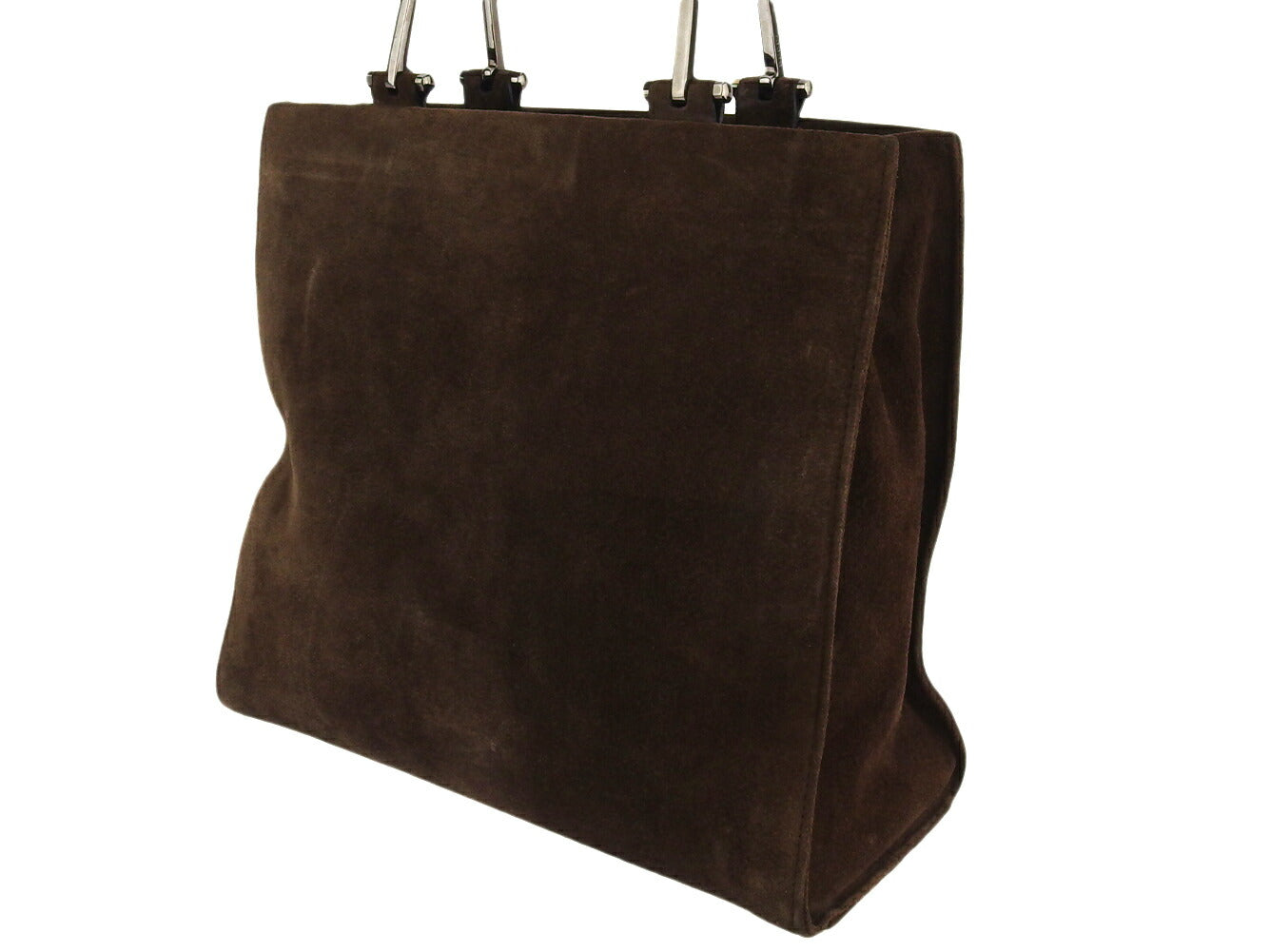 GUCCI Tote Bag Brown silver