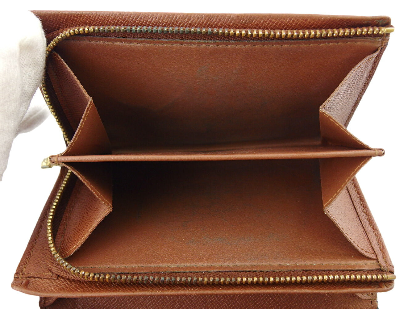 LOUIS VUITTON Long Wallet Purse M61730 Brown beige gold Portonebi Tresol