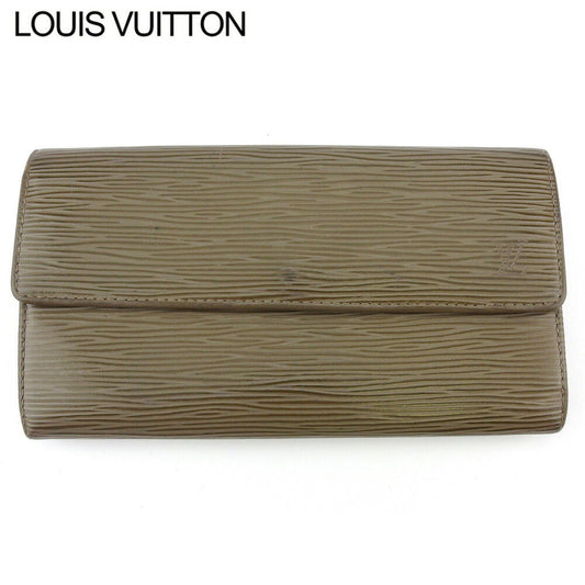 LOUIS VUITTON Long Wallet Purse M6357C Gray Brown Silver Pochette Porto Monécredi