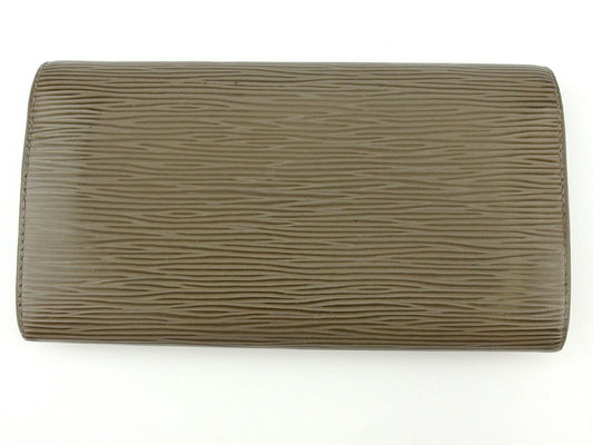 LOUIS VUITTON Long Wallet Purse M6357C Gray Brown Silver Pochette Porto Monécredi