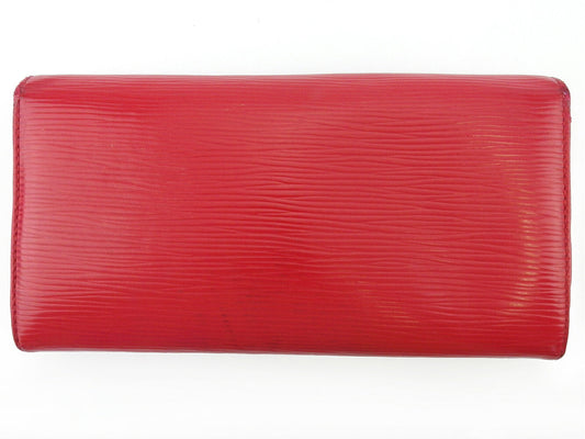 LOUIS VUITTON Long Wallet Purse Red Silver Portefeuille Sarah