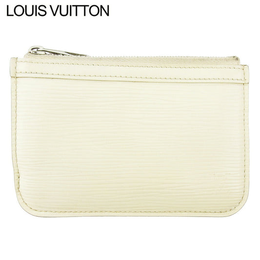 LOUIS VUITTON Coin case M6660J Epi Leather white Pochette Crewe NM