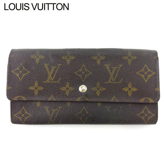 LOUIS VUITTON Long Wallet Purse M61724 Brown beige Pochette Porto Monécredi