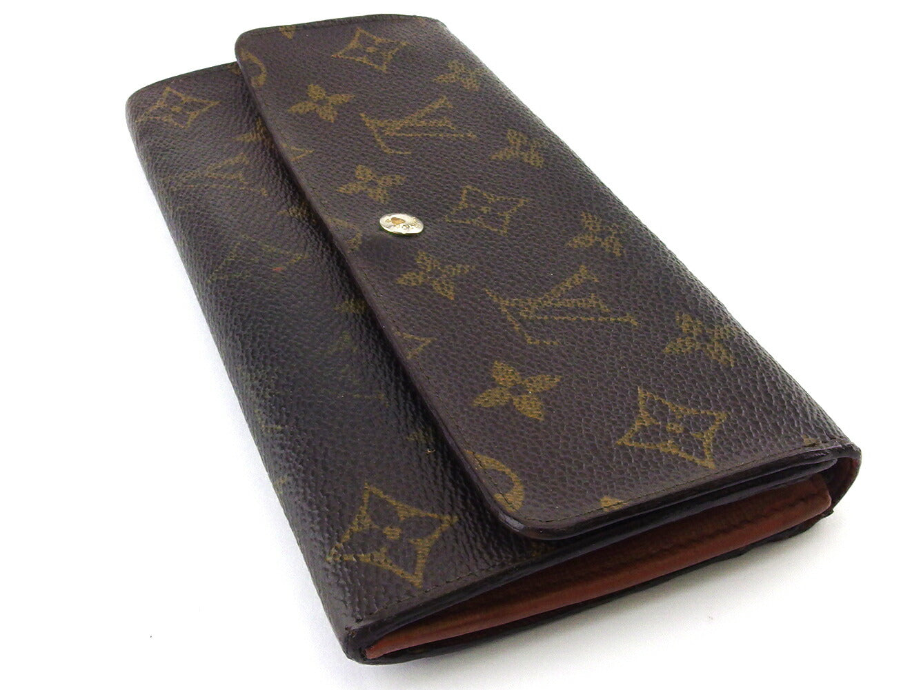 LOUIS VUITTON Long Wallet Purse M61724 Brown beige Pochette Porto Monécredi