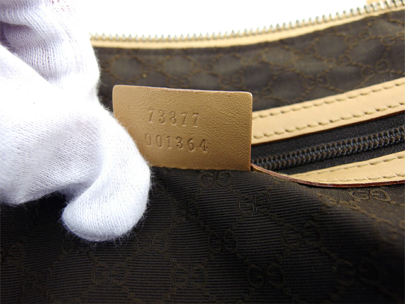 GUCCI Tote Bag 73877 Beige Silver