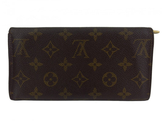 LOUIS VUITTON Long Wallet Purse No.212 Brown beige gold vintage