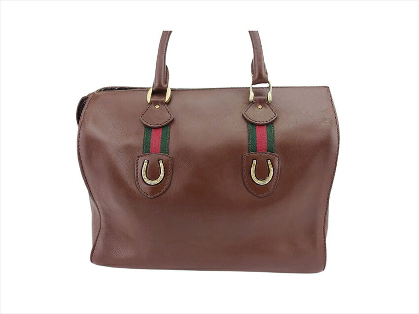 GUCCI Boston Duffel bag Brown Green Red Old Gucci