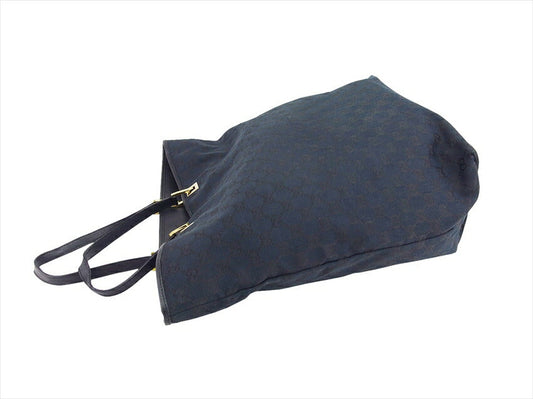 GUCCI Tote Bag Black x Gold GG pattern