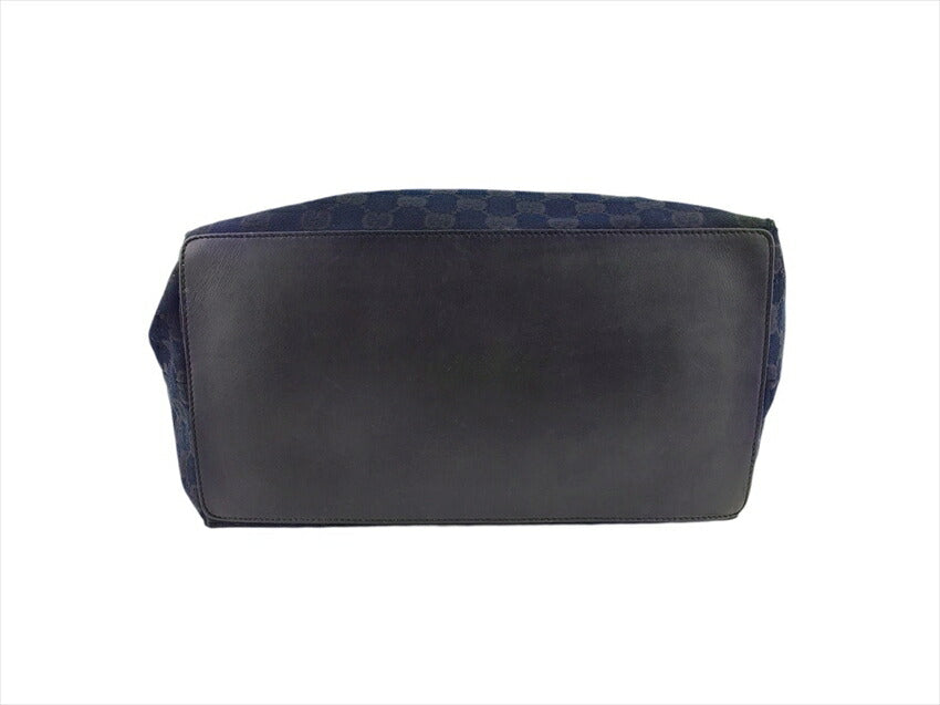 GUCCI Tote Bag Black x Gold GG pattern