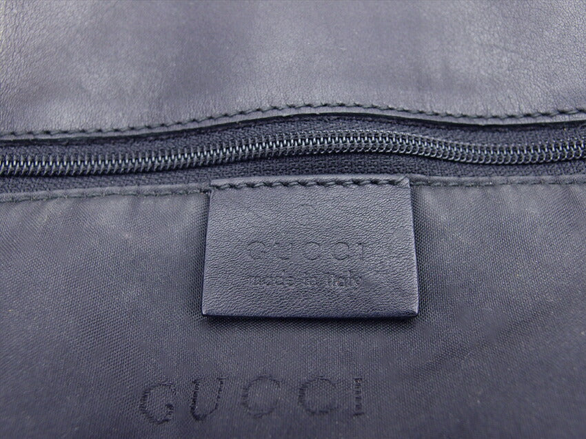 GUCCI Tote Bag Black x Gold GG pattern