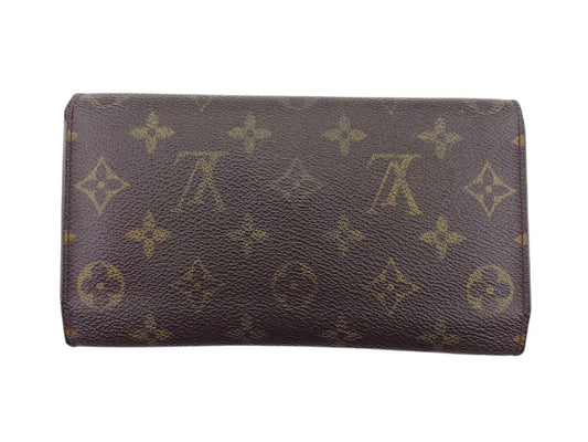 LOUIS VUITTON Long Wallet Purse M61215 Brown beige gold Porte Tresor International