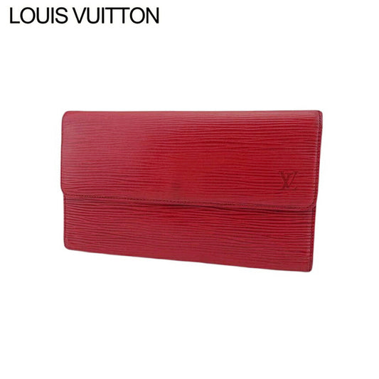 LOUIS VUITTON Long Wallet Purse M63387 Red Porte Tresor International