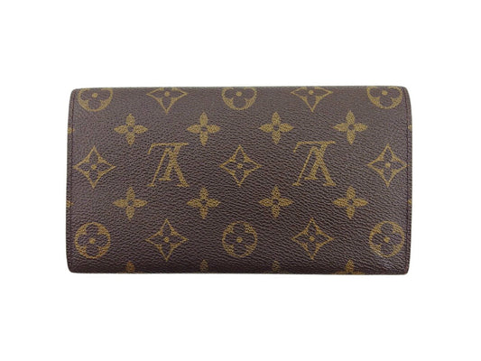 LOUIS VUITTON Long Wallet Purse M61725 Brown beige gold Pochette Porto Monécredi