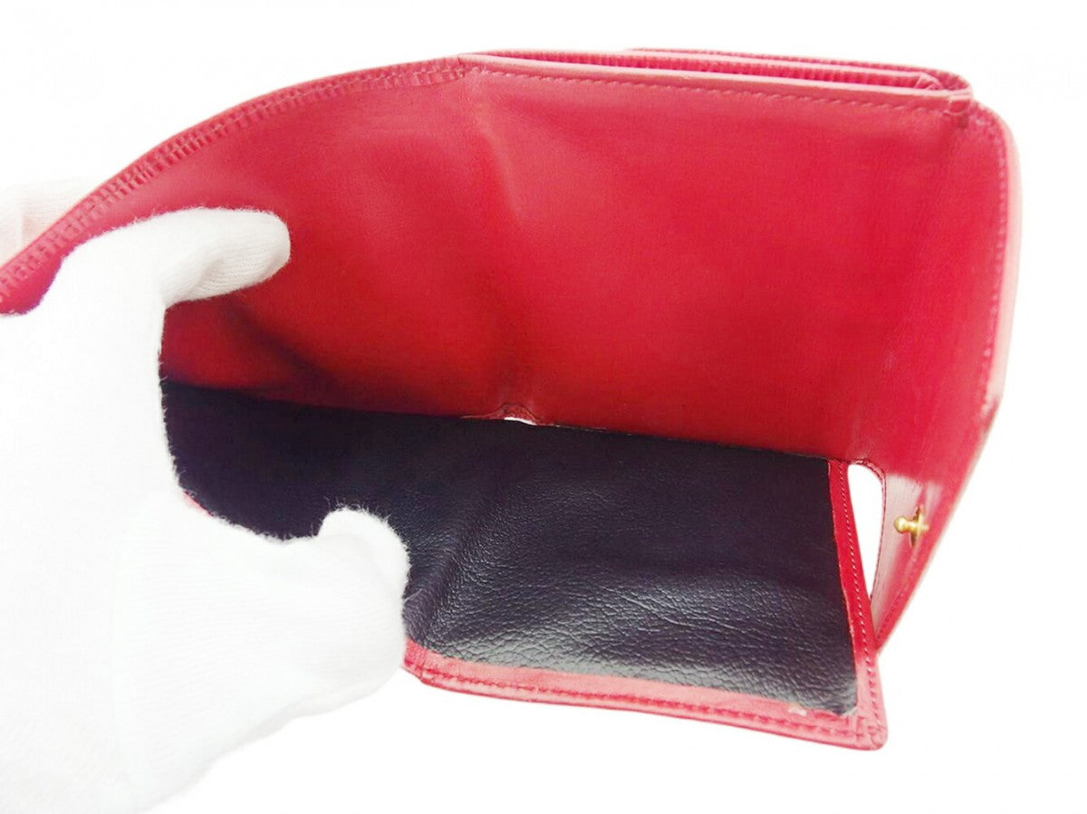 LOUIS VUITTON Bifold Wallet M63487 Red Porte Monnaie Billets Cartes Credit