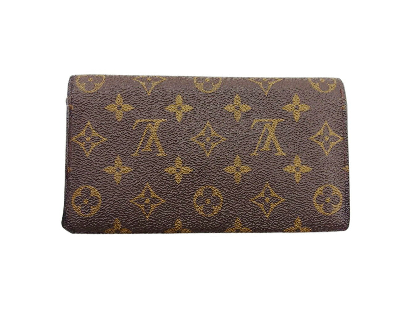 LOUIS VUITTON Long Wallet Purse M61725 Brown beige gold Pochette Porto Monécredi
