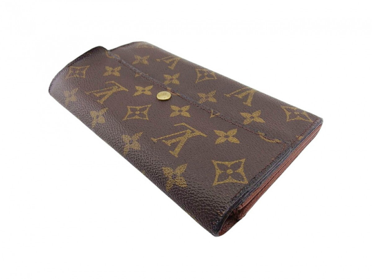 LOUIS VUITTON Long Wallet Purse M61725 Brown beige gold Pochette Porto Monécredi